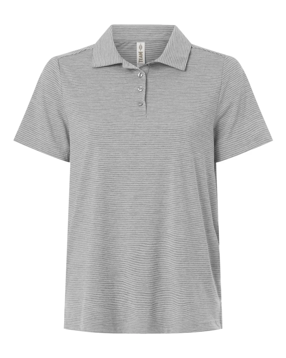 Team 365 TT125W Women's Relay Heathered Stripe Polo — blank polo, front view
