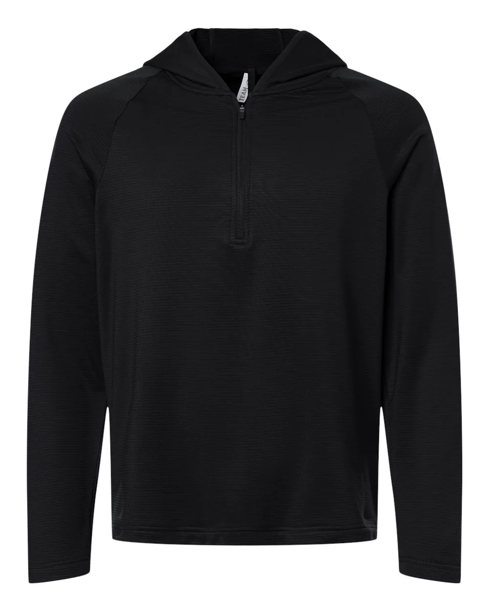 Team 365 TT220 Men's Qualify Quarter-Zip Hooded Pullover — blank hooded sweatshirt, front view