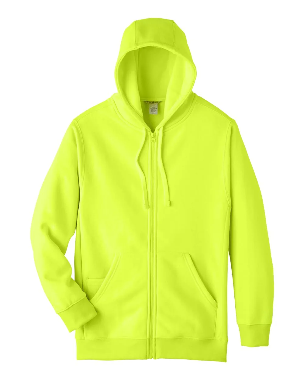 Team 365 TT95 Unisex Zone HydroSport™ Heavyweight Full-Zip Hooded Sweatshirt — blank hooded sweatshirt, front view
