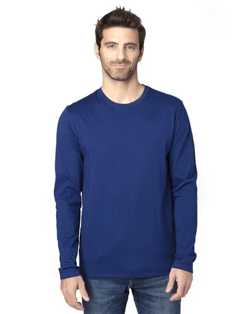 Threadfast Apparel 100LS Unisex Ultimate CVC Long Sleeve T-Shirt — blank long sleeve tee, front view