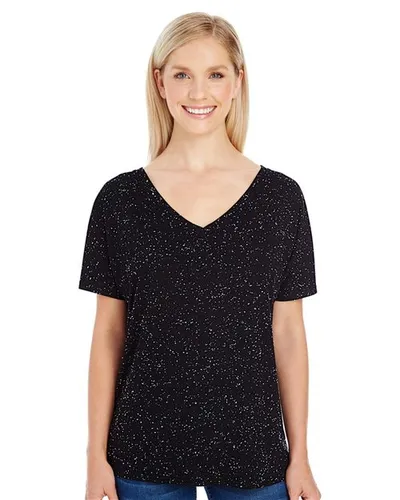 Threadfast Apparel 203FV Women's Tri-Blend Fleck V-Neck T-Shirt — blank t-shirt, front view
