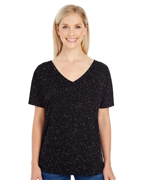 Threadfast Apparel 203FV Women's Tri-Blend Fleck V-Neck T-Shirt — blank t-shirt, front view