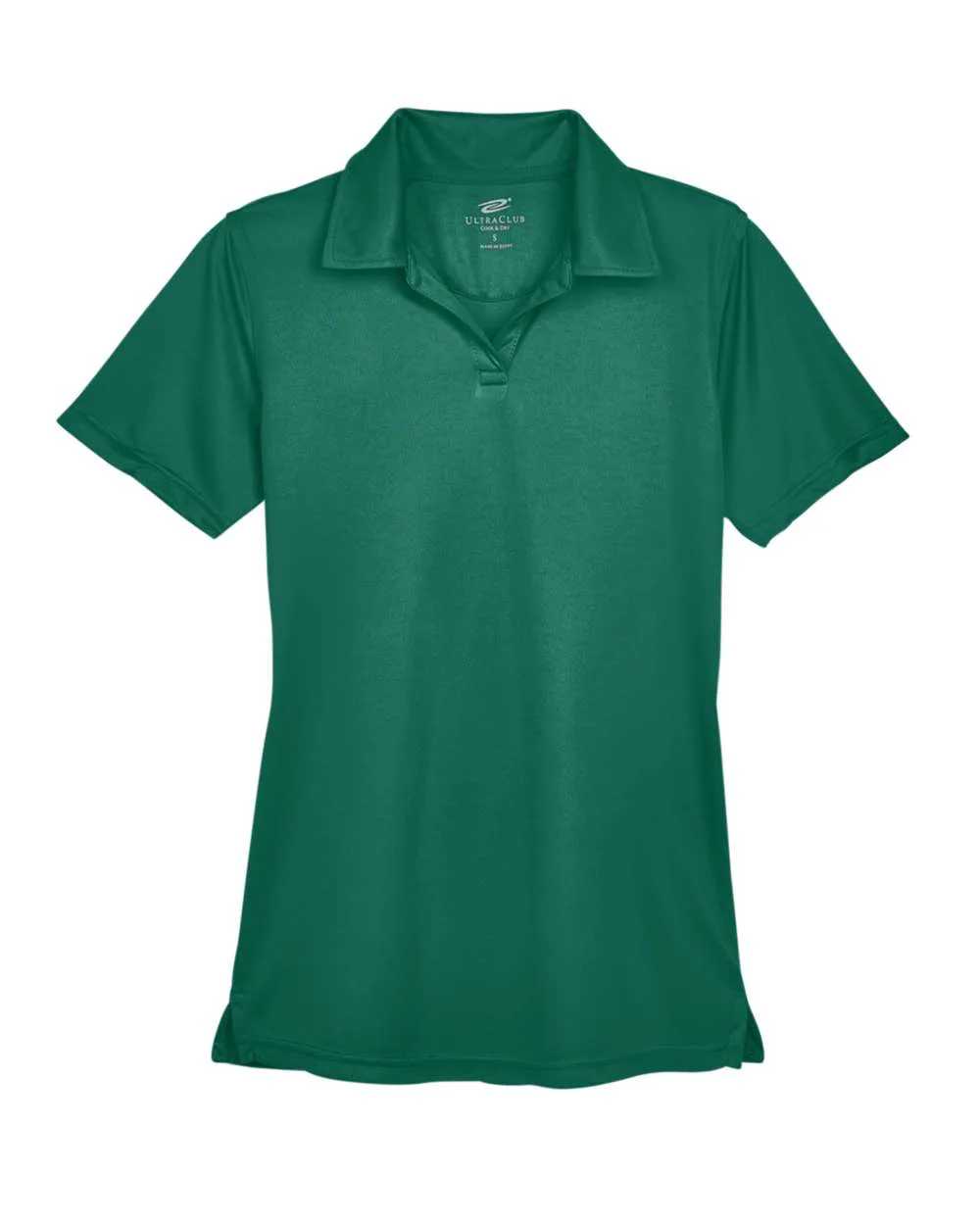 UltraClub 8425L Women's Cool & Dry Sport Performance Interlock Polo — blank polo, front view