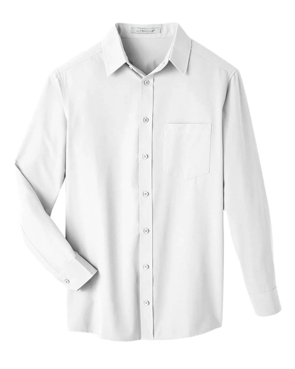 UltraClub UC500 Men's Bradley Performance Woven Shirt — blank woven shirt, front view