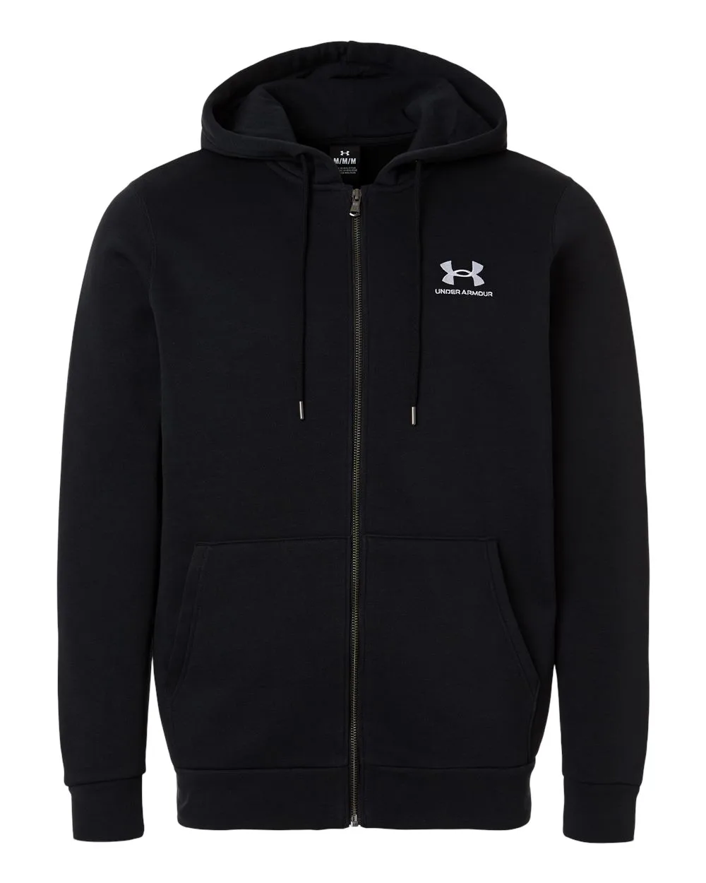 Under Armour 1373881 Men's Icon Fleece Hooded Full-Zip — blank hooded sweatshirt, front view