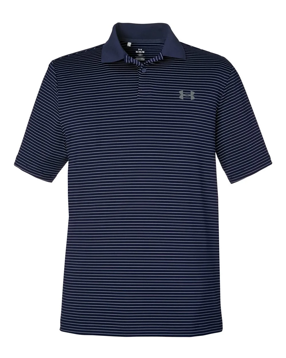 Under Armour 1377376 Men's 3.0 Striped Perf Polo — blank polo, front view