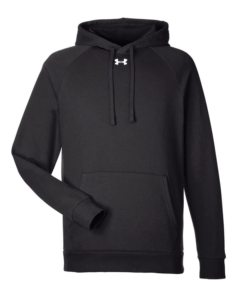 Under Armour 1379757 Men's Rival Fleece Hooded Sweatshirt — blank hooded sweatshirt, front view
