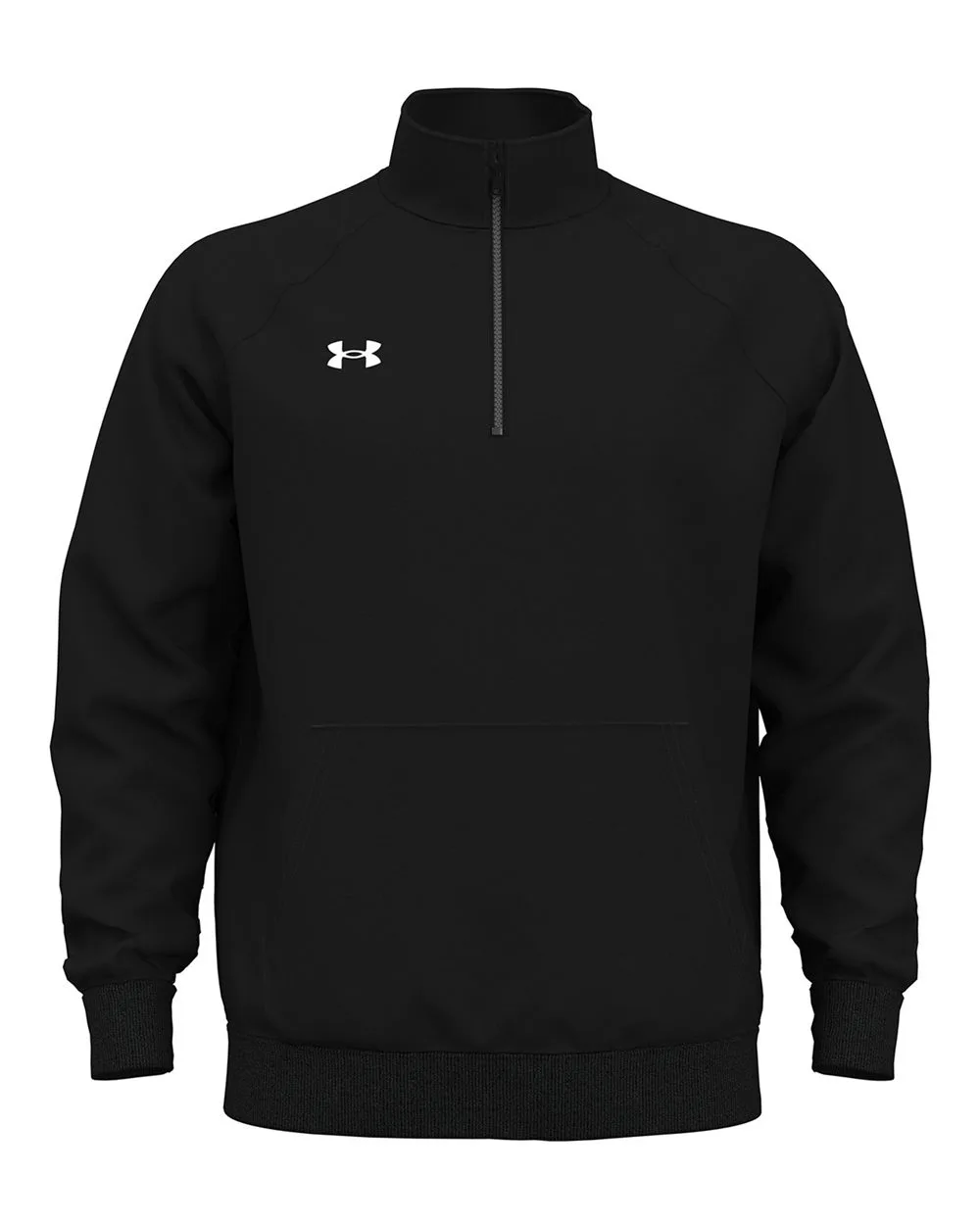 Under Armour 1386016 Men's Rival Fleece Quarter-Zip Pullover — blank fleece pullover, front view