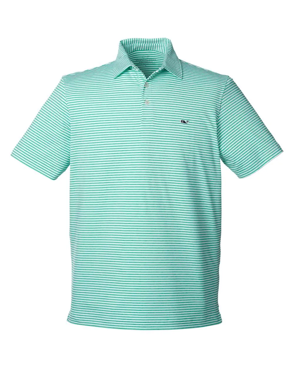 vineyard vines G011145 Men's Heathered Winstead Sankaty Polo — blank polo, front view