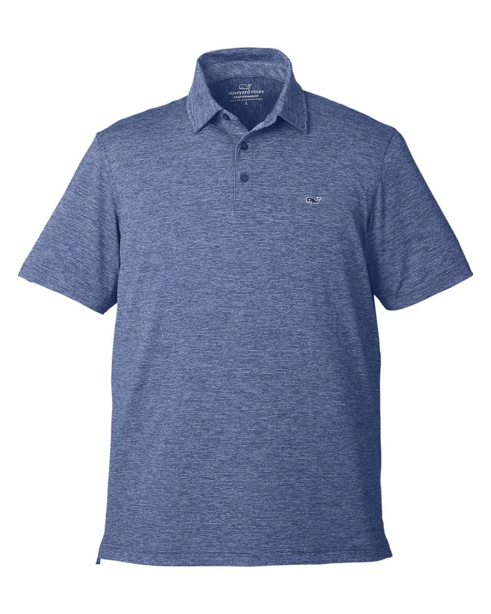 vineyard vines G011146 Men's Destin Stripe Sankaty Polo — blank polo, front view